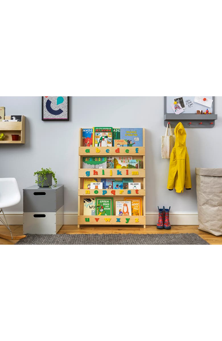 Tidy Books Rainbow ABC Natural Wood Bookcase, Alternate, color,