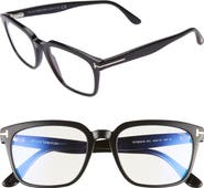 TOM FORD Tom Ford 53mm Blue Light Blocking Square Optical Glasses