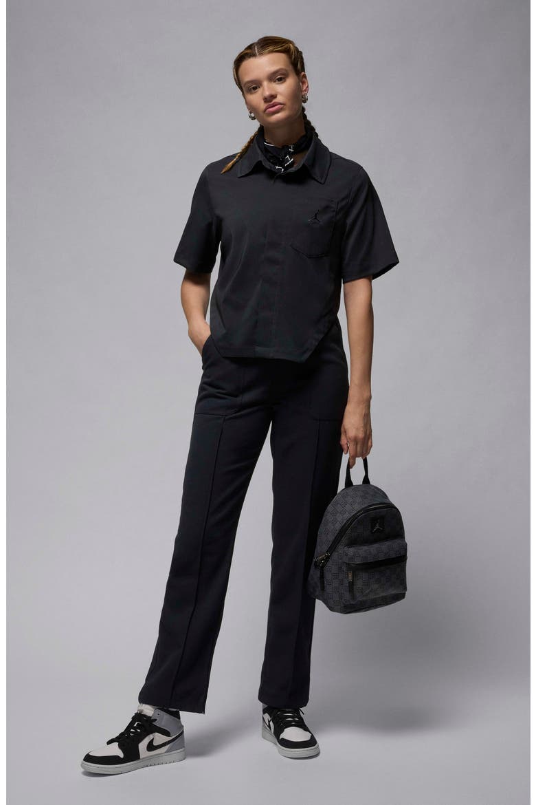Twill Straight Leg Pants, Alternate, color, BLACK