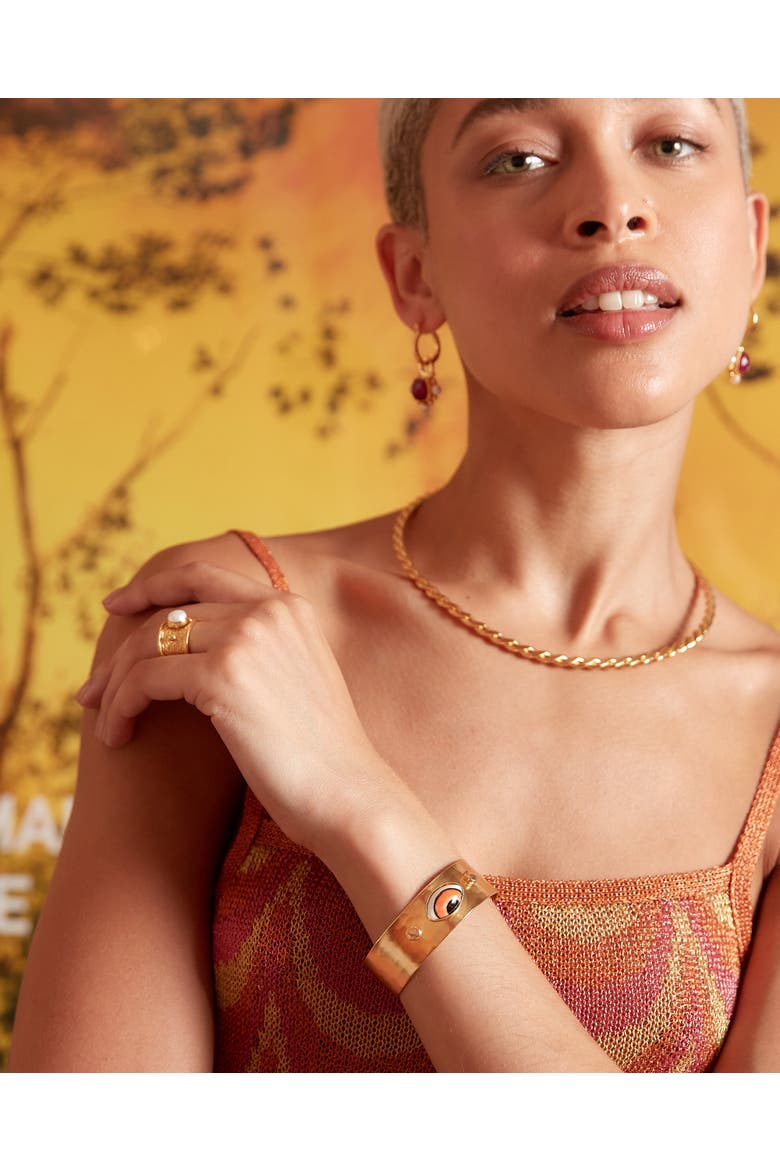 Della Pearl Band Ring, Alternate, color, Gold
