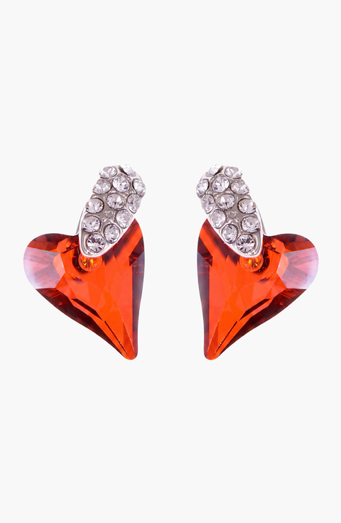 Dangle Crystal Heart Earrings