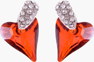 Modenaire Dangle Crystal Heart Earrings
