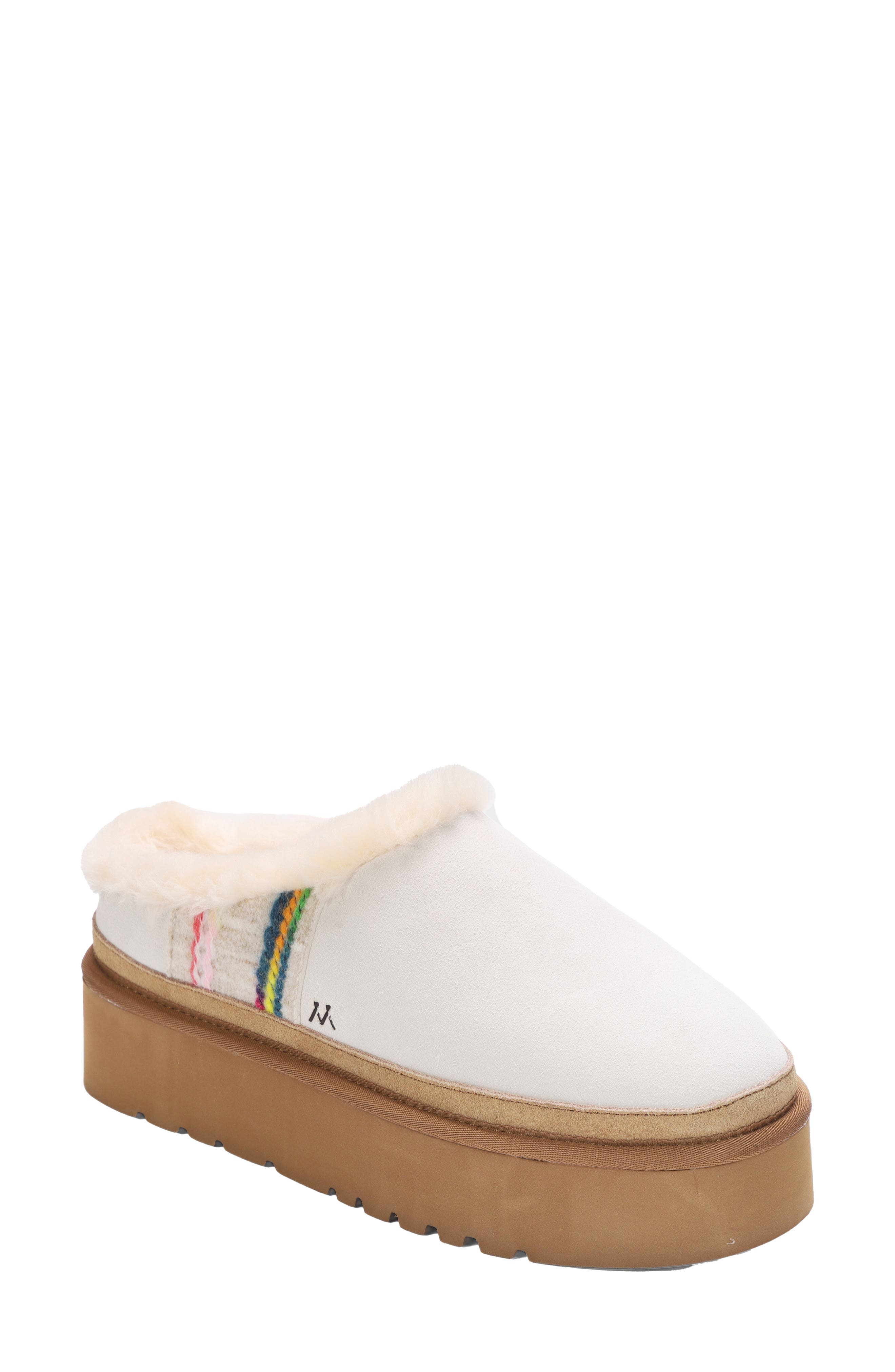Mykos Suede Faux Fur Cuff Slipper