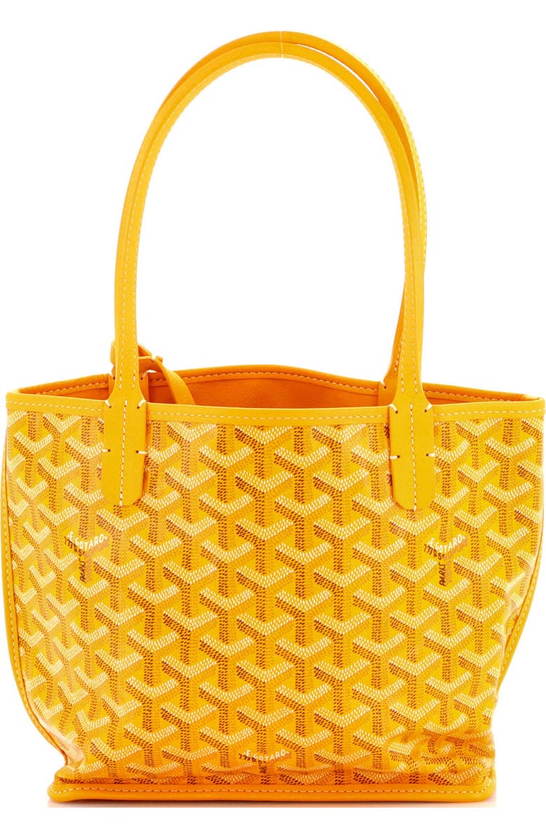 Pre-Owned Goyard Anjou Reversible Tote Coated Canvas Mini, Main, color, Yellow