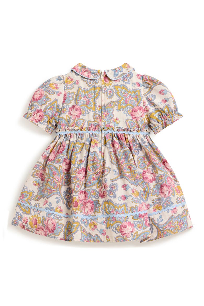 Mira Boho Floral Peter Pan Collar Dress, Alternate, color, IVORY/ PINK