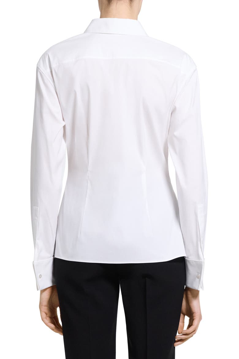 Cutaway Hem Stretch Cotton Shirt, Alternate, color, WHITE - 100