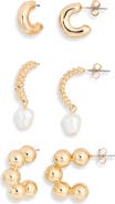 Ettika Pack of 3 Assorted Hoop Earrings Set