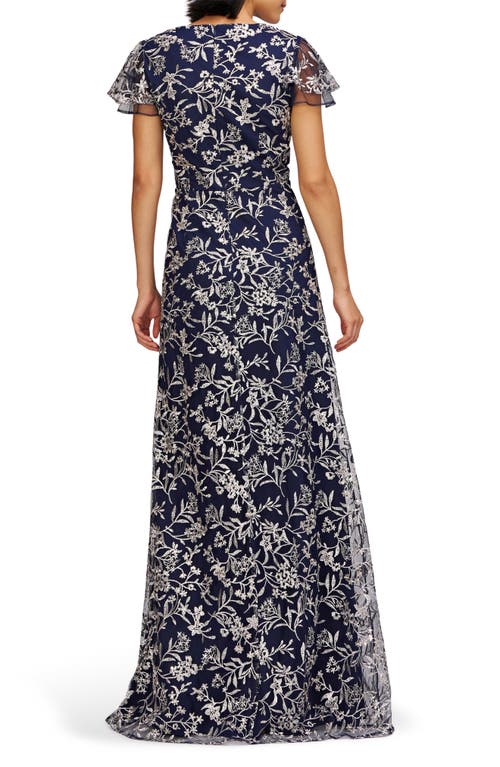 JS COLLECTIONS JS COLLECTIONS SKYLAR FLORAL EMBROIDERED GOWN