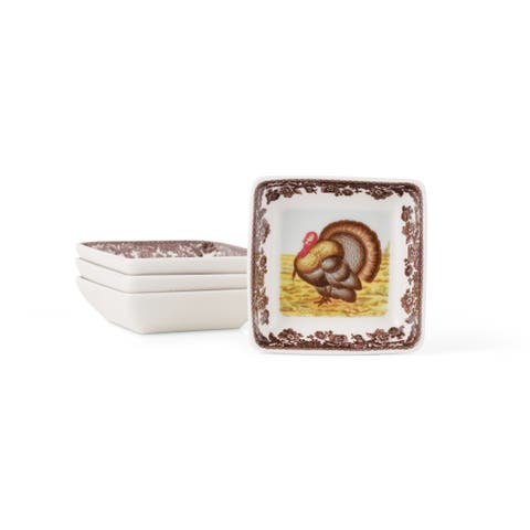 Woodland 3" Square Dish, Set of 4