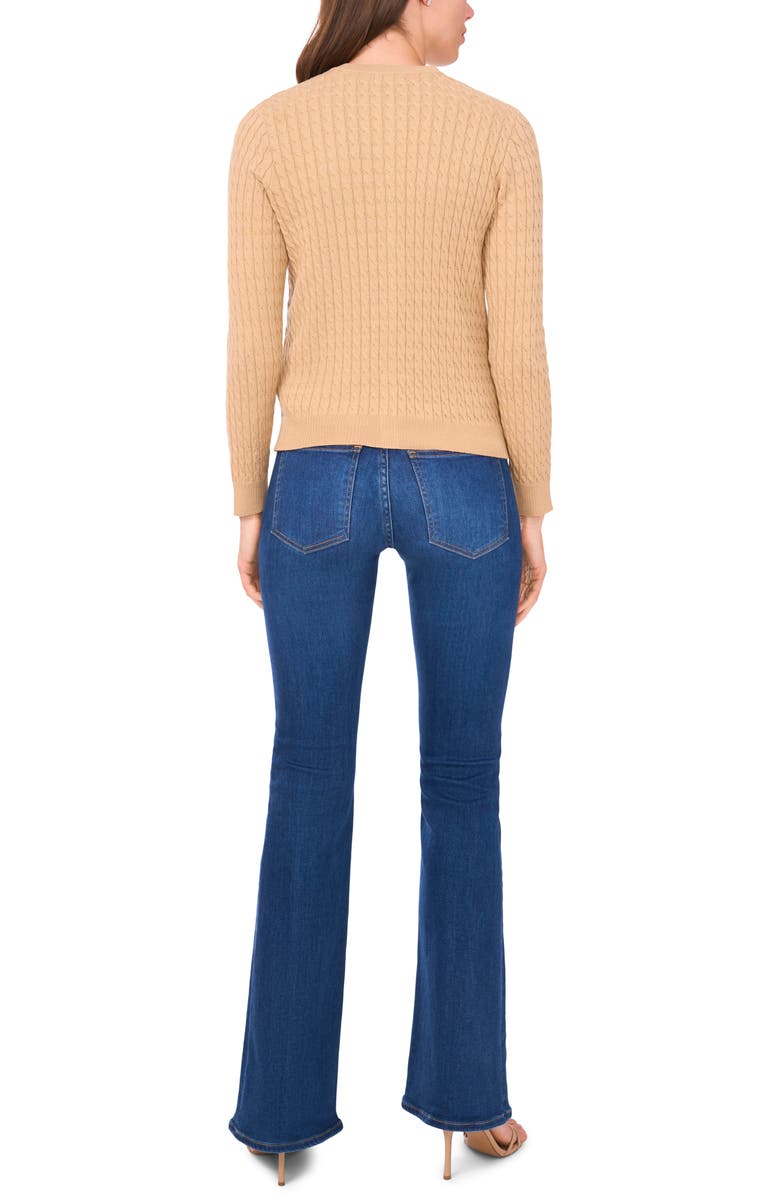 Halogen<sup>®</sup> Cable Stitch Cotton Cardigan, Alternate, color, Nomad Camel