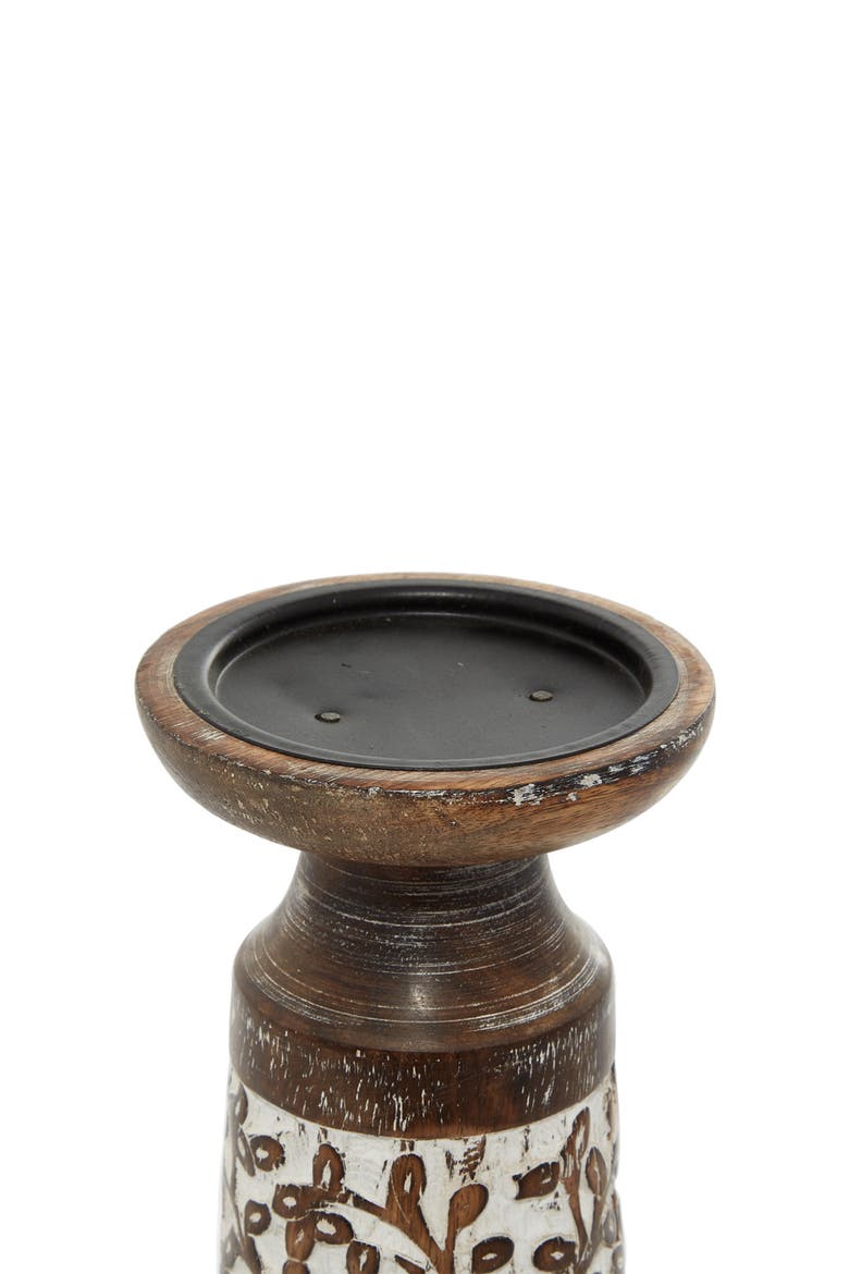 Natural Brown Mango Wood Candle Holder - Set of 3, Alternate, color, BROWN