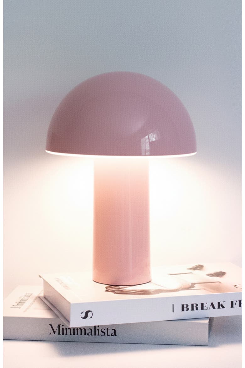 Celia 10" Portable Touch-Controlled Outdoor Patio Mushroom Table Lamp, Alternate, color, Pink