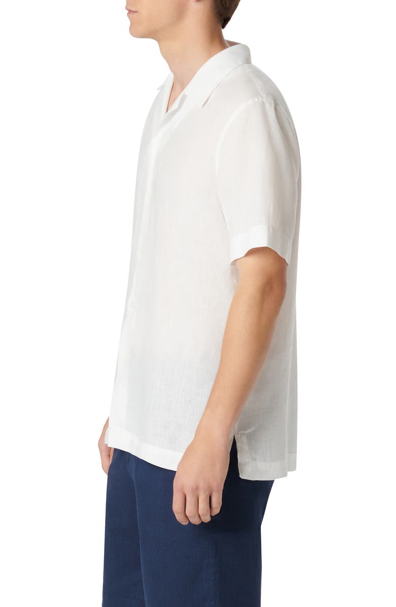 Bugatchi Jackson Shaped Fit Linen Button-Up Camp Shirt, Alternate, color, 