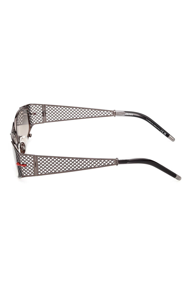 55mm Gradient Oval Sunglasses, Alternate, color, GUNMETAL / CRYSTAL BLACK