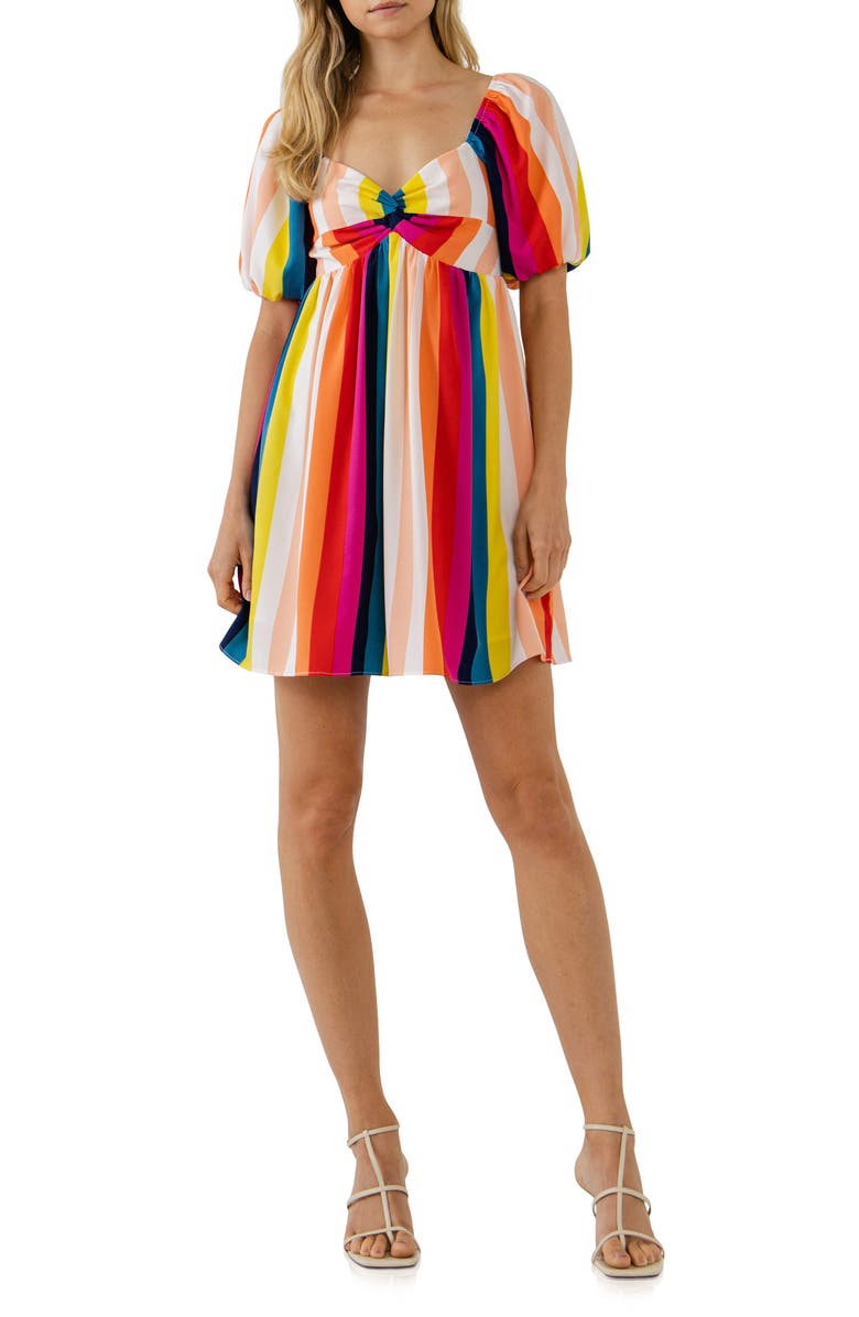 English Factory Stripe Minidress, Main, color, Multi