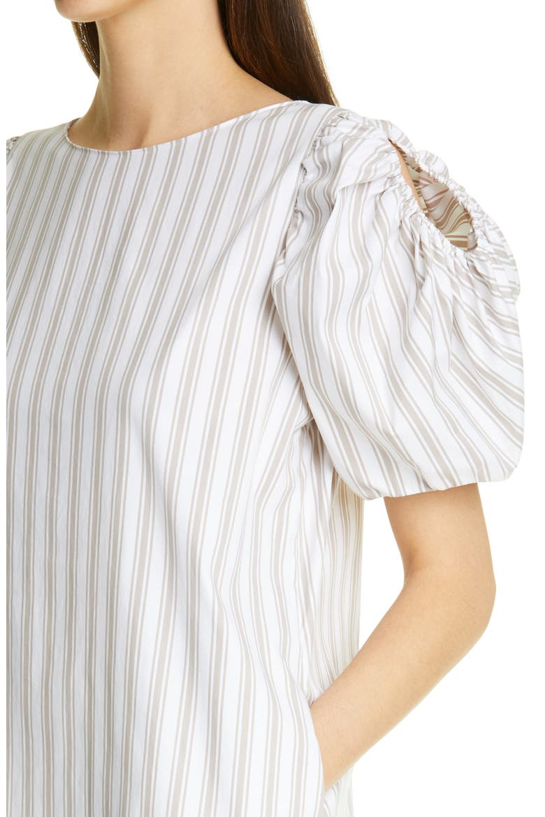 Hattie Stripe KindCotton A-Line Dress, Alternate, color, SMOKED TAUPE MULTI