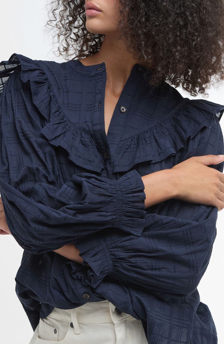 Barbour Fearne Button-Up Shirt, Alternate, color, Navy