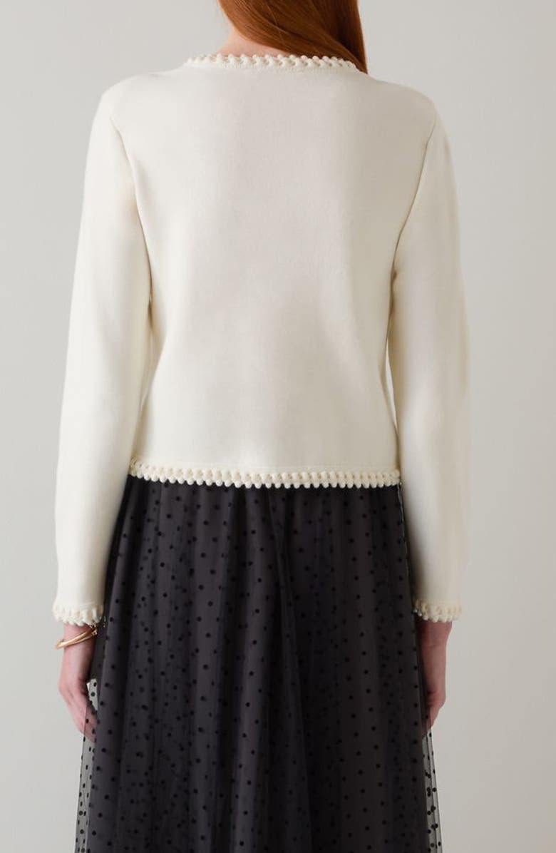 LK Bennett Norah Knit Jacket, Alternate, color, Cream