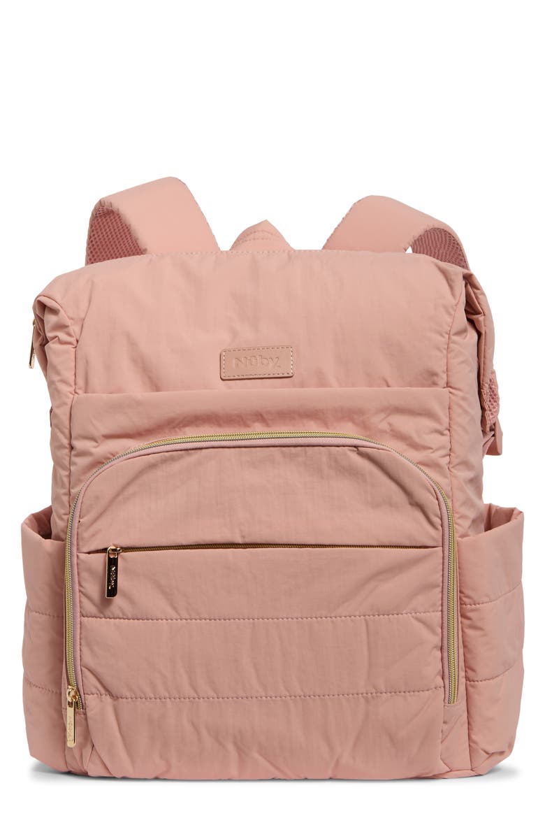 Diaper Backpack with Changing Pad, Main, color, PINK