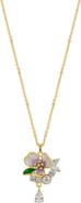 Spero London Pansy Violet Floral Necklace in Sterling Silver