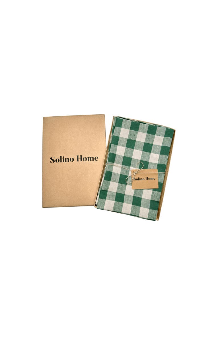 Solino Home Linen Dinner Napkins - Morgan Check, 20" x 20" Inch, Alternate, color, Green And Natural