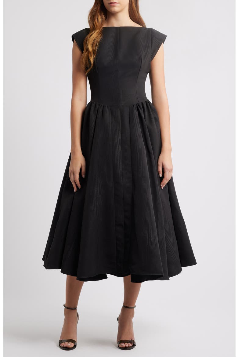 Debutante A-Line Dress, Alternate, color, BLACK