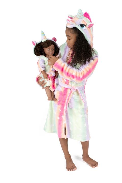 Girls Fleece Hooded Robe with Matching Doll Robe