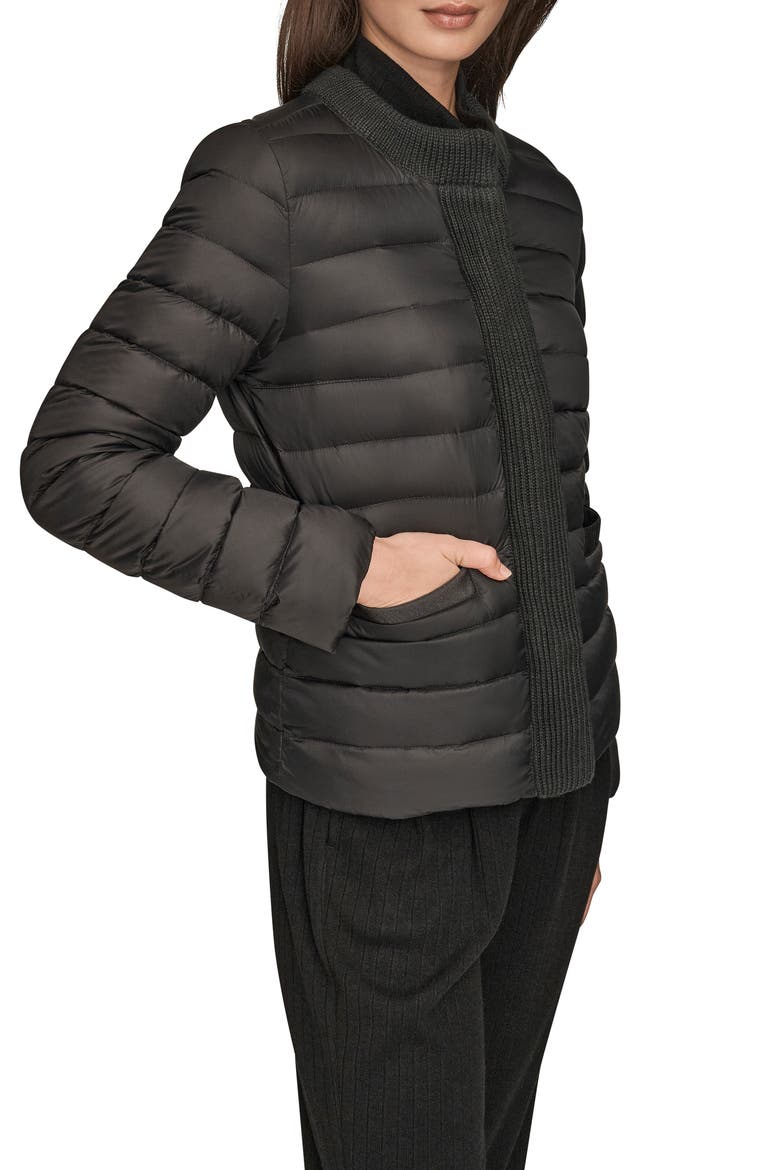Nylon Down Jacket, Alternate, color, BLACK