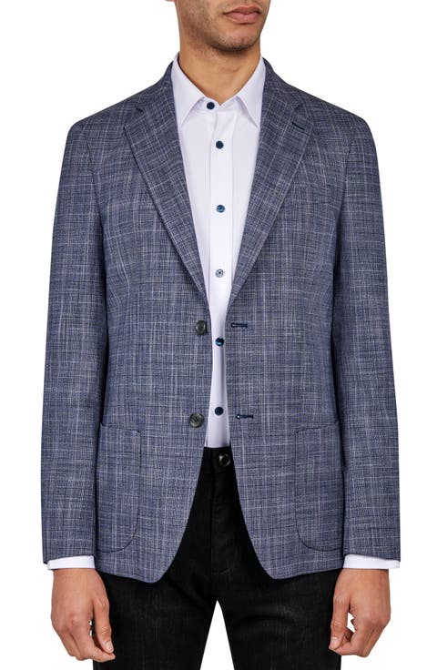 Slim Fit Navy Plaid Sport Coat