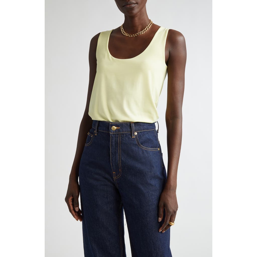 St John St. John Collection Polished Stretch Jersey Tank In Lemon Grass