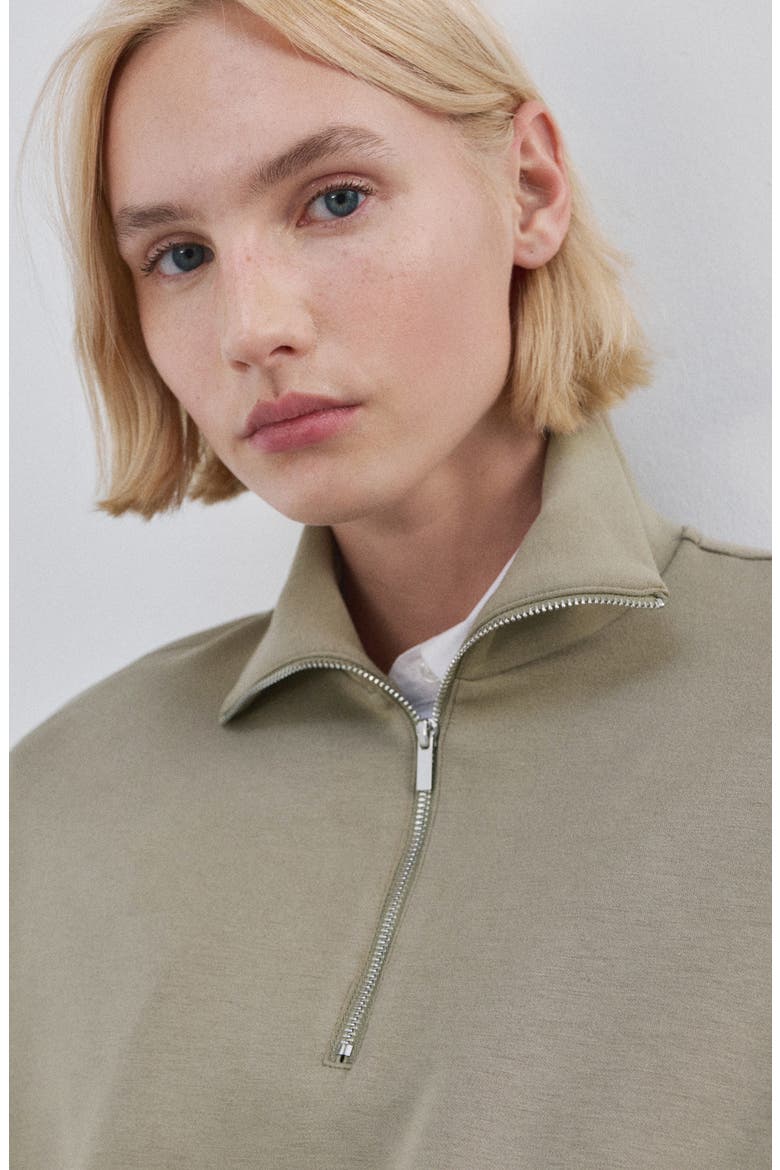 High Neck Balloon Sweatshirt, Alternate, color, KHAKI GREEN