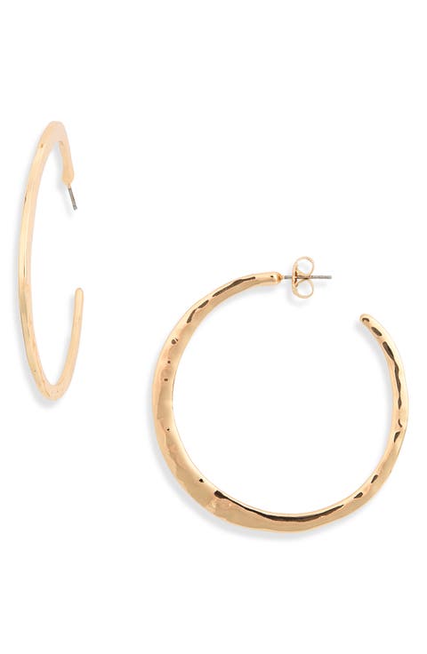 Large Hammered Hoop Earrings
