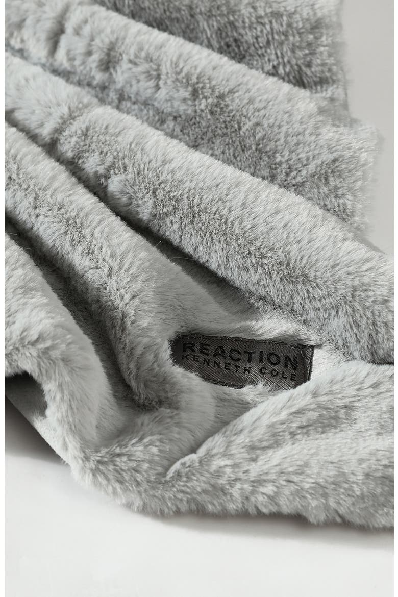 Faux Fur Reversible Throw, Alternate, color, GREY