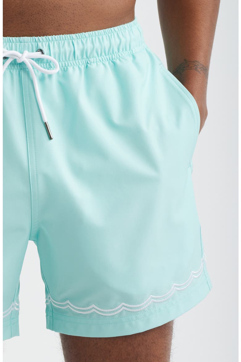 Beach Blue Waves Swim Shorts, Alternate, color, LIGHT BLUE