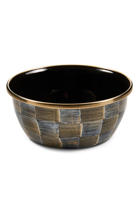 Sky Check Enameled Steel Pinch Bowl