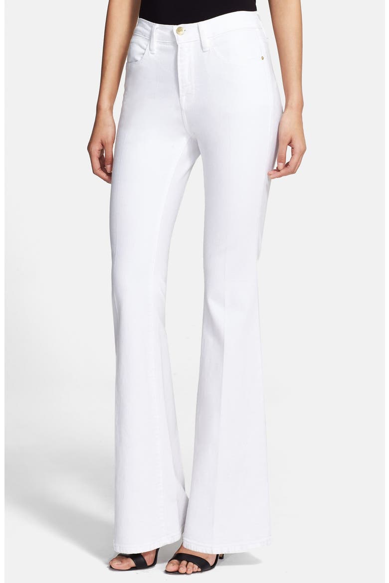 'Le Flare' High Waist Jeans, Main, color, BLANC