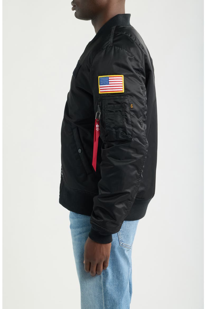 MA-1 NASA Flight Bomber Jacket, Alternate, color, BLACK