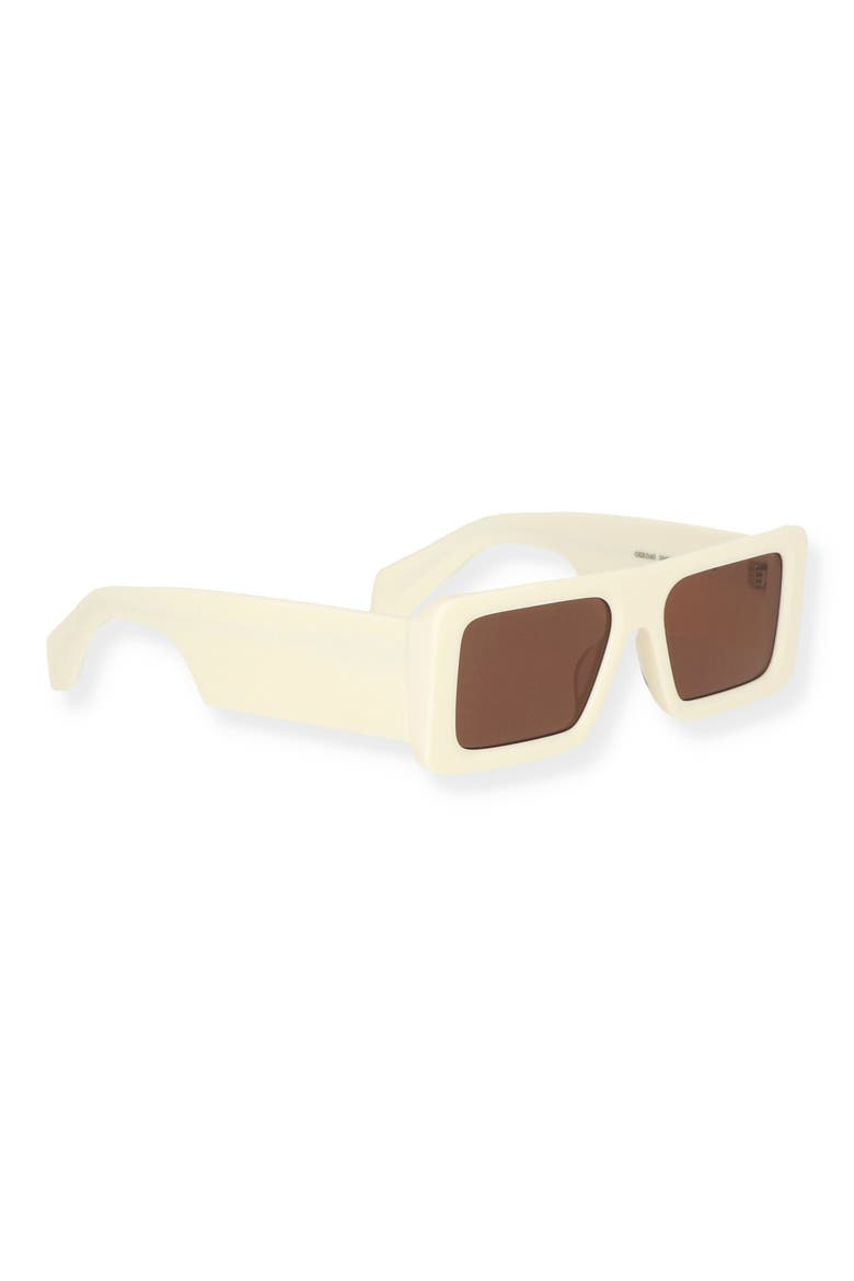 Troy 54mm Rectangular Sunglasses, Alternate, color, OFF WHITE BROWN