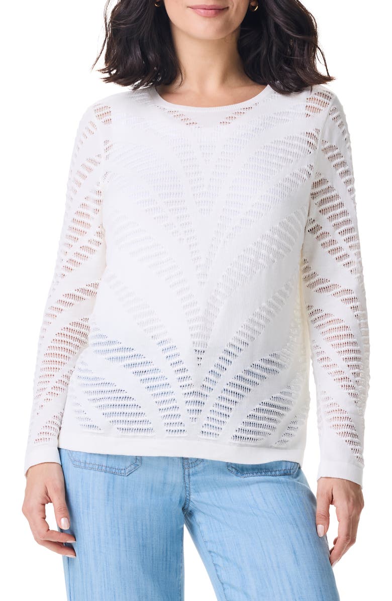 NIC+ZOE Placed Pointelle Stitch Sweater, Main, color, 