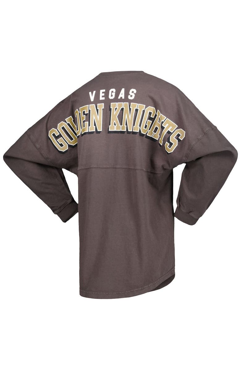 FANATICS Women's Fanatics Branded Charcoal Vegas Golden Knights Spirit Lace-Up V-Neck Long Sleeve Jersey T-Shirt, Alternate, color, Charcoal