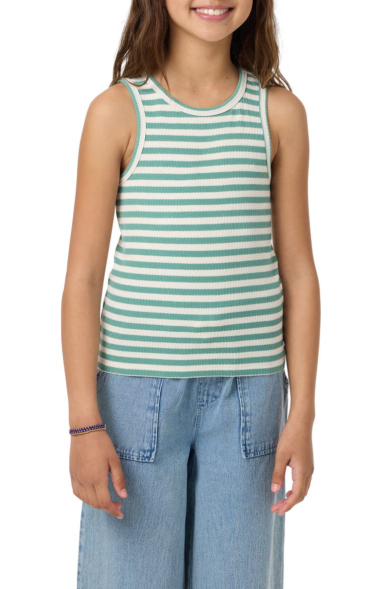 Kids' Lonnie Rib Stripe Tank, Main, color, GREEN