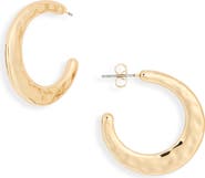 Ettika Hammered Half Hoop Earrings
