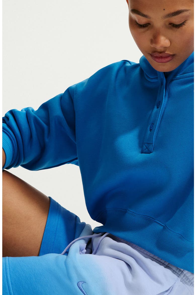 Phoenix Fleece Mid Rise Dip Dye Shorts, Alternate, color, HYDROGEN BLUE/ LT PHOTO BLUE