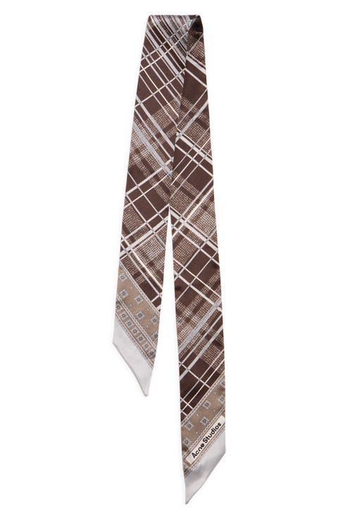 Volta Bandeau Check Skinny Organic Silk Scarf