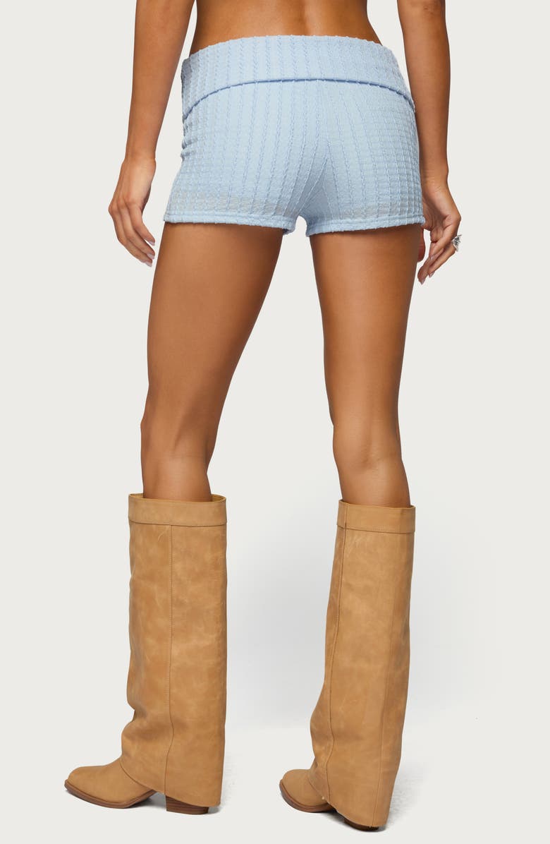 EDIKTED Iyara Textured Foldover Shorts, Alternate, color, 