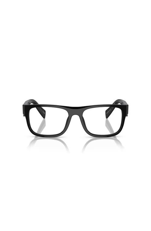 Prada 53mm Rectangle Optical Glasses In Black