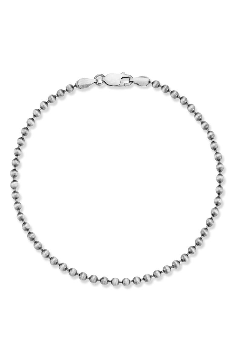 Yield of Men Oxidized 3mm Ball Chain Bracelet, Main, color, Silver