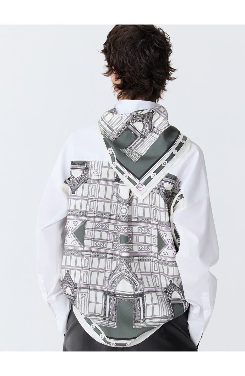 Callas Milano Sirene St. Croce Print Scarf-back Shirt, Alternate, color, White