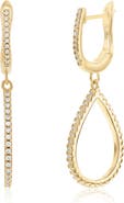 SUZY LEVIAN Cubic Zirconia Drop Huggie Hoop Earrings