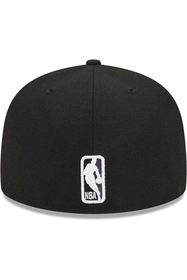 Men's New Era Black Brooklyn Nets Checkerboard UV 59FIFTY Fitted Hat, Alternate, color, Black